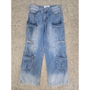 Flying Angel GoGo Flare Jeans Women’s 29x31 Baggy Fit Multi Pocket Cargo Jeans